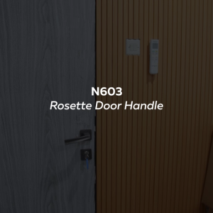 NOBLEZA Rosette Kunci Pisah Handle Gagang Pintu Black Matte Satin Black Nikel N213