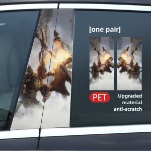 Car B- Pillar Stickers Car Window Decal Black Myth Wukong Stickers Creative Stylish Text Fancy Car Body Sticker Decorations