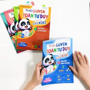 Sách Phiếu luyện toán tư duy cùng Gấu KiKi 1: Nhận biết nhóm số lượng - Megabook