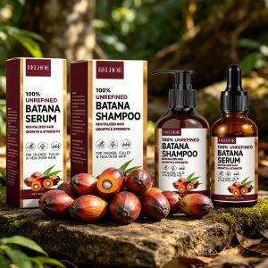 EELHOE | Batana Oil Shampoo Deep Cleaning Moisturizing Smooth Anti Frizzy Repair Damaged Hair Regulate Scalp Oil Regrowth Hair Care Set