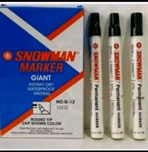 Spidol Snowman PERMANEN G-12 isi 1 BOX = 6 PCS