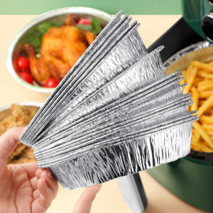 Nypmh 20pcs Household Air Fryer Tin Foil Tray Kitchen Oven Baked Food Oil Suction Tray Outdoor Light Meal Barbecue Special Tools