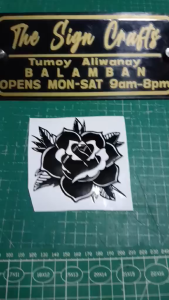 ROSE. VEHICLES AND MOTORCYCLE. VINYL STICKERS DECALS AND CUT-OUTS. Mock-up and actual pictures. Available in any size and color.