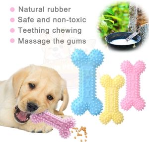 Puppy Teething Toys Dog Chew Toys Pet Bite Resistant TRP Bones Teeth Cleaning Chewing Toy