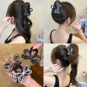 Thời trang Hàn Quốc kép hạt cườm lớp Bow kẹp tóc thanh lịch Phụ kiện tóc kẹp tóc cho phụ nữ