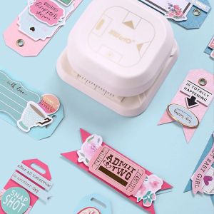 4 in 1 Tag Punch Corner Rounder เครื่องตัดกระดาษป้าย Punch สําหรับ Scrapbooking การ์ด 3 ใน 1 กระดาษการ์ด Photo Card DIY