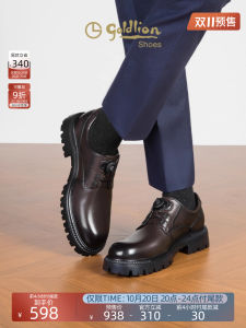 Goldlion Mens Shoes Business Fashion Derby Shoes Winter Formal Wear Resistant Leather Youth And Middle-aged Suitable