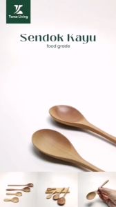 TAMA LIVING Sendok Kayu Korean Style Estetik Kayu Sawo Sendok Bumbu Dapur Korea Madu Jelly Teh
