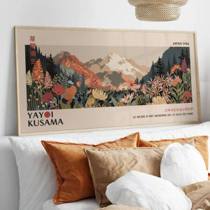 Yayoi Kusama Poster Japanese Gallery Wall Art Modern Poster Wall Decor Panoramic Wall Art Wabi Sabi Yayoi Kusama Print