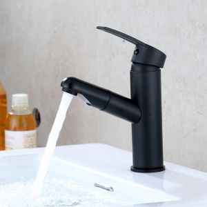 Vòi Sen Rút Ra Kiểu Đảo Bếp Màu Đen Cho Phòng Tắm Máy Rửa Mặt Máy Rửa Tay Máy Rửa Chén Vòi Sen Nóng Lạnh Đa Năng