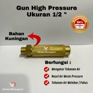 Nozle Gun Kuningan High Pressure 1/2 Inch