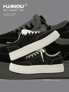 HuanQiu | Giày Sneaker Nam Đế Xuồng Nhẹ Màu Đen Phong Cách Casual Thu Mới