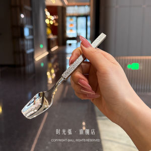 Elegant Hammered Stainless Steel Coffee Spoon Western Dining Utensil Small Dessert Spoon Retro Korean Style Metal Spoon