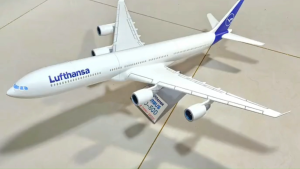Mô hình Airbus A340-500 tỷ lệ 1.100 Mô Hình Máy Bay In 3D Nhựa PETG Màu Trắng DIY Tự Sơn