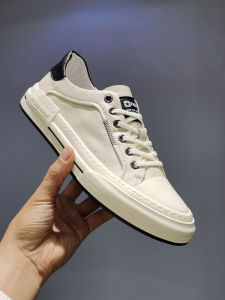 Mens Casual Shoes Soft Bottom Slip-On Thin Style All-Match Board Shoes Breathable Autumn New Style Flat Heel Color Block Design