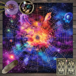VIKAMA Cosmic Astrology Tablecloth Dream Nebula Mystic Constellation Waterproof Stainless Meditation Divination