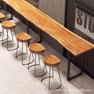 Natural Edge Nordic Solid Wood Bar Table
