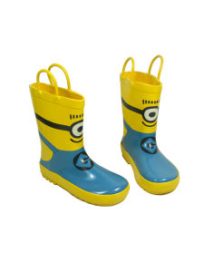 Kids Cartoon Rain Boots Baby Rain Shoes Boys Non-Slip Rain Boots Toddler Kids Rubber Boots Soft Lightweight Yellow Knee-High Boots