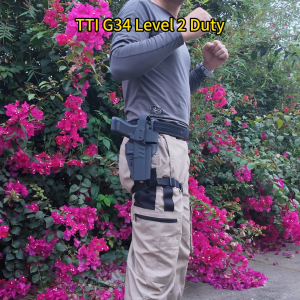 Glock Duty Holster for G17-G19-G34-G45 0.08" (2 mm) Kydex Optic Protection Cover Thumb-Release Hood Adjustable Retention