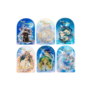 10pcs Material Daily Shimmer Cute Stickers Series Dreamy Bronzing Stationery Sticker Pack Dreaming Background Scrapbook