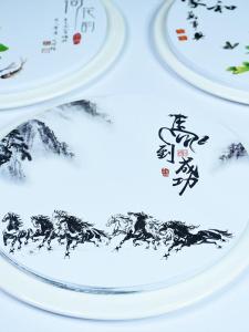 Creative round Art Paper Dish Decoration Cool Small Change Calligraphy Plate Ornament Kitchen Cooking Utensils Commercial Use