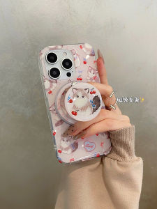Cherry Cat Design Silicone Phone Case Magnetic Absorption Full Cover Protection for  16 15 14 13 12 New Model 15Promax Anti-Fall