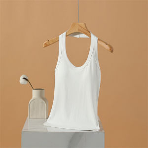 ZISU | Halter Neck Padded Backless Vest Red