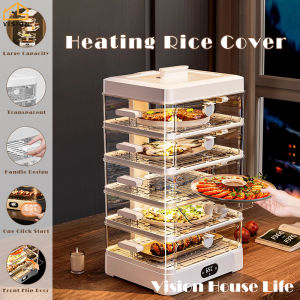 Vision Multi-layer Food Heating Cover Electric Insulated Food Dispenser Constant Temperature Table Intelligent Hot Dish Rice Food Cover Fast Simultaneous Cooking Ideal for Fast Steaming Healthy Fish/ Baby Food/ Seafood