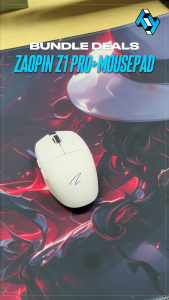 Bundle Deals Zaopin Z1 PRO Tri-Mode Gaming Mouse (White) and Gigaware Demon Slayer Gaming Mousepad