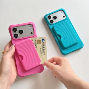 Strong Magnetic Wavy Silicone Card Wallet Case for iPhone 18 17 16 15 Pro Max 14 Plus Air 13 12 11 For Magsafe Card Holder Cover
