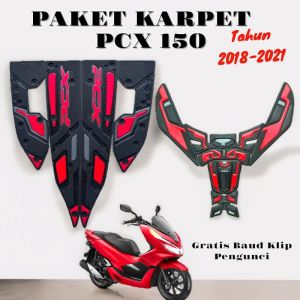 Paket Karpet & Tankpad PCX 150 2018–2021 – Full Karet Tebal Premium | Anti Slip & Anti Lecet