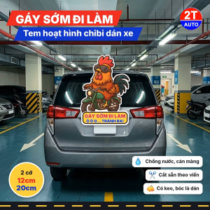 Tem Decal Gà Trống Đeo Kính Phi Công Đi Xe Máy Chibi Hài Hước Sticker Hoạt Hình Dán Xe Máy Ô Tô Chống Nước