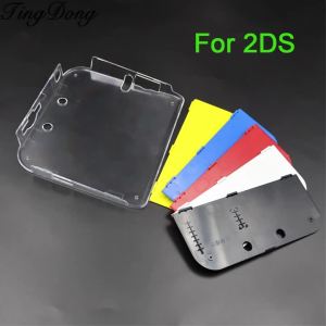 1Set Clear Crystal Protective Case Cover Hard Shell & Bottom Battery Protective Shell For 2DS Game Console Power Back Case