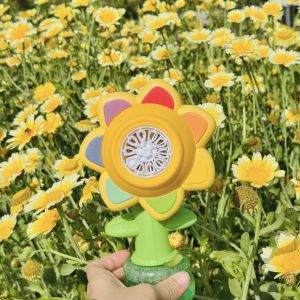 Colorful Light Dancing Sunflower Bubble Machine Toy