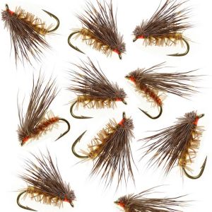 10Pcs/Lot Artificial Insect Bait Lure Deer Hair Dry Fly Fishing Lures Soft Sea Bass Trout Fishing Fly Floating Bait Accessories