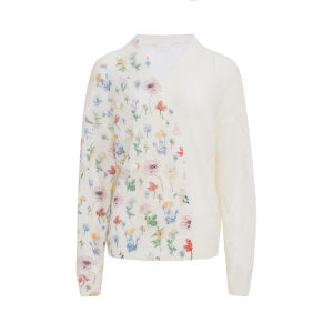 XIAOLI | Autumn 3D Flower Embroidered Spliced Knit Cardigan