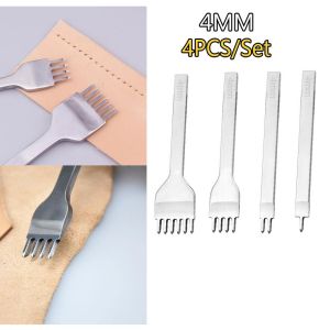4Pcs/set Leather Chisel Hole Punch Stitching Tool 1-6 Fork Hole Leathe Sewing DIY Tools