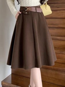Elegant New Spring A-Line Petite Pleated Skirt