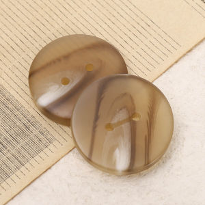 Resin Patterned Horn Imitation Buttons Khaki Color Suit Coat Cardigan Two-Eyed Versatile Buttons Home Textile Sewing Accessories