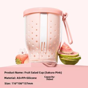Ankou | Food Grade Portable Fruit and Salad Cup with Fork