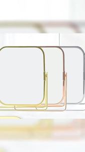 Rotatable Double-sided High Definition Metal Square Makeup Mirror
