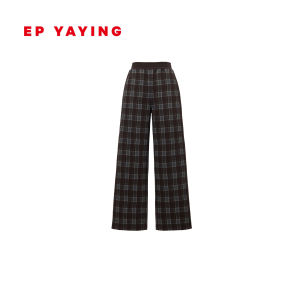 EP YAYING | Quần Tây Retro Plaid Form Rộng Dáng Thẳng