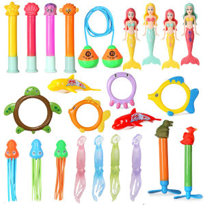 Summer Swimming Diving Toys Childrens Fish Dolphin Buoy Pool Treasure Hunt Diving Torpedo Rocket Mermaid Kids Water Game Toys
