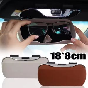 Car Glasses Case Auto Sunvisor ABS Sunglasses Holder Storage Box Velvet Lined Dustproof Interior Auto Sunshade Storage Accessory