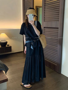 Stylish Loose Short Sleeve T-Shirt Skirt Set