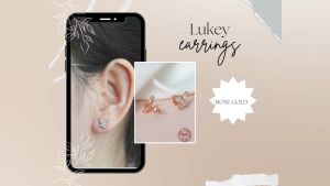 DAVINA Ladies Lukey Earrings Rose Gold Plated Sterling Silver 925 - Anting Wanita Perak S925