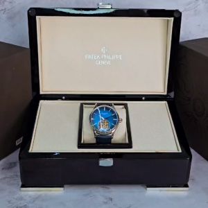 JAM TANGAN LUXURY PRIA PATEK PHILIPE AUTOMATIC TALI KULIT IMPORTED