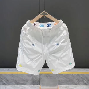 กางเกงขาสั้นชายผ้าฝ้ายลายปัก 5 จุด ทรงหลวม ระบายอากาศได้ดี กางเกงชายหาดแห้งเร็ว ดีไซน์ใหม่ ฤดูร้อน 2025 กางเกงขายาวทรงตรง