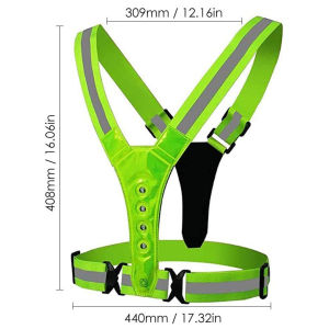 Glowing Reflector Straps Vest Adjustable & Elastic High Visibility Running Vest Safety Running Vest for Runners Night Walking