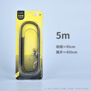 Lightyear Fishing Secure Rope Elastic Telescopic Steel Wire Spring Rope Fishing Rod Safety Rope Handgripped Rope Fishing Gear Anti-Lost Hanging Buckle